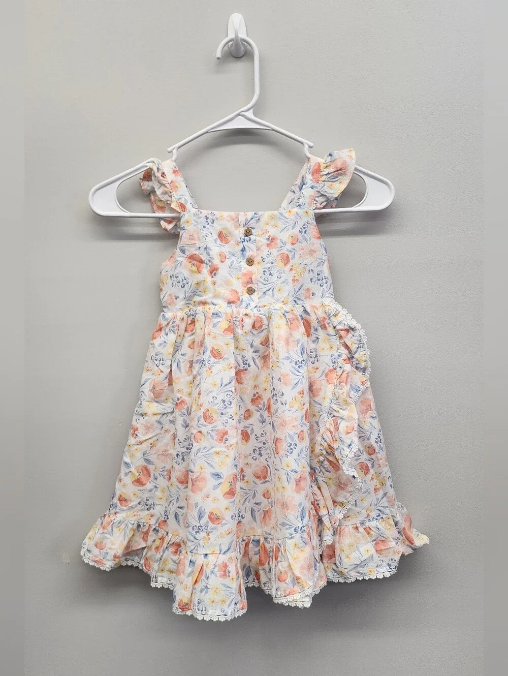 NWT Tommy Bahama Girls 4T Floral Ruffle Sundress Flutter Sleeve Dress